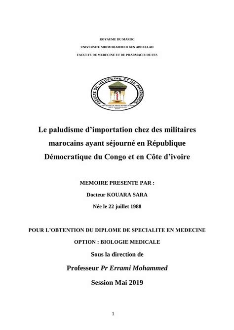 Pdf Le Paludisme Dimportation Chez Des Militaires Dokumen Tips