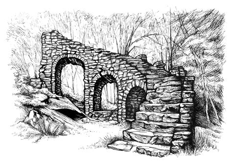 City Ruins Drawing