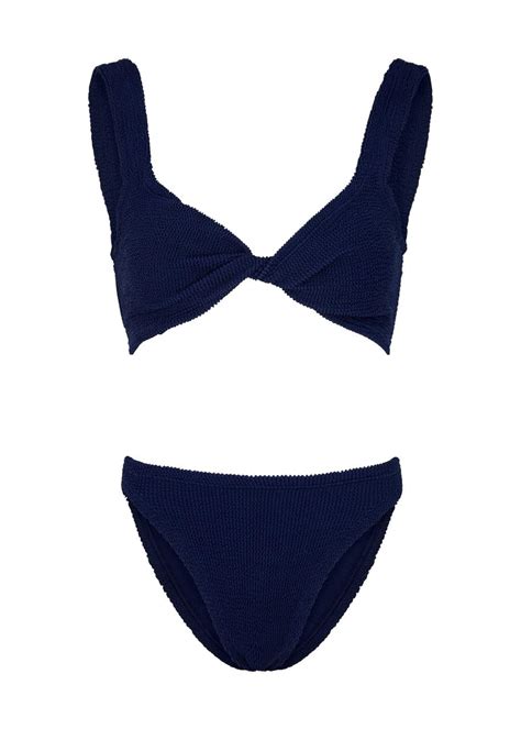 Hunza G Juno Seersucker Bikini In Blue Lyst