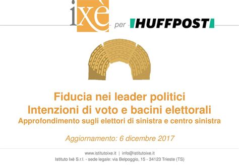 Fiducia Nei Leader Politici Intenzioni Di Voto E Bacini Elettorali