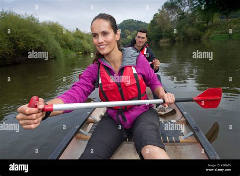 Broadcaster Model Anthropologist Mary Ann Ochota Canoing With Her Husband Joe Craig On The