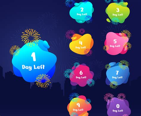 New Year Countdown Set Vector Art & Graphics | freevector.com