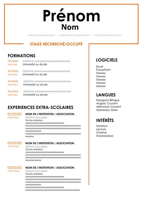 Modele Cv Gratuit A Telecharger Word Communauté MCMS