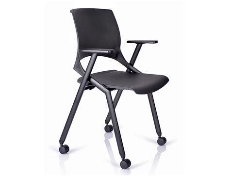 Hot sale factory direct Black Foldable training room chairs with wheels ...