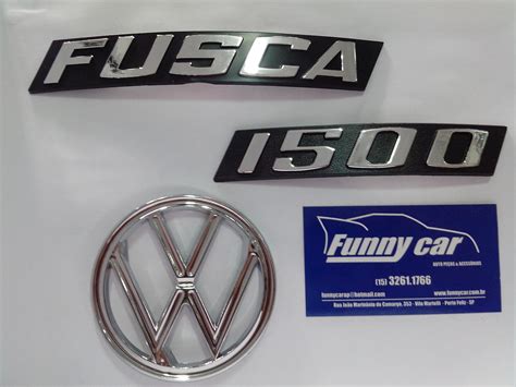 Kit Emblemas Fusca Cromado