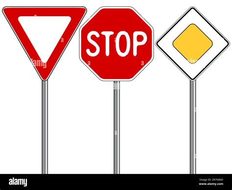 traffic signs against white background, abstract vector art ...