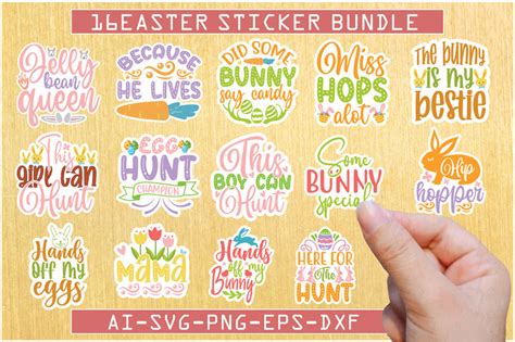 Easter Sticker Bundle By Jasim Thehungryjpeg