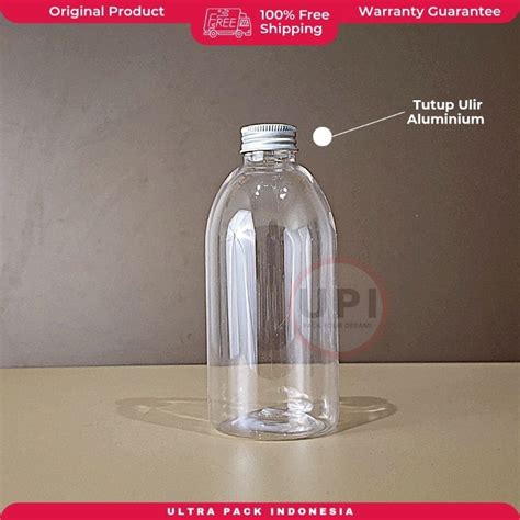 Jual BOTOL PET SLIC 400ML CLEAR TUTUP ULIR ALUMINIUM SILVER NECK 28