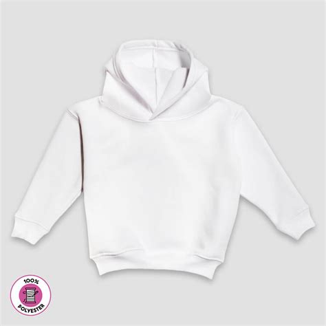 Blank Toddler Fleece Hoodies - White - 100% Polyester