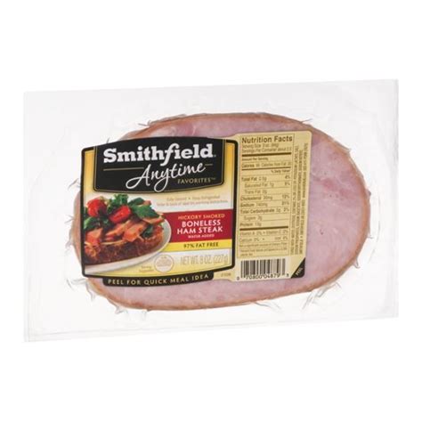 Smithfield Anytime Favorites Hickory Smoked Boneless Ham Steak Hy Vee