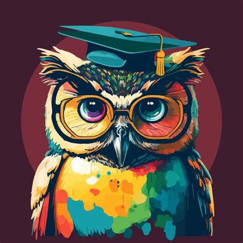 Illustration Vectorielle De Professeur Color Hibou Pop Art Vecteur