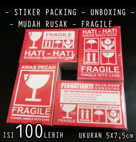 Stiker Fragile Unboxing 1pak Isi 100pcs Lebih Lazada Indonesia