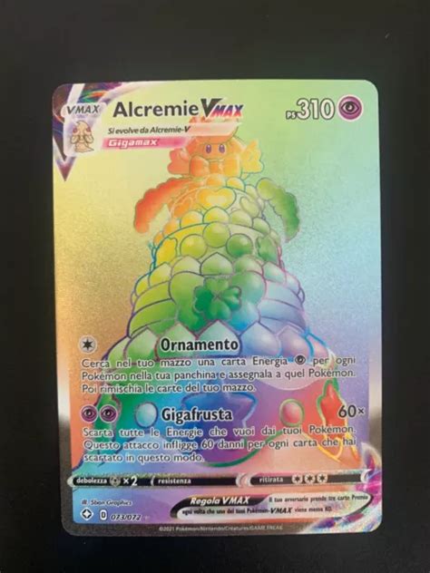 CARTA POKÉMON Alcremie Vmax Shiny 073 072 Ultra Rara Ita Destino