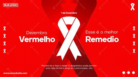 Social Media Banner Dezembro Vermelho Previna Se EPS Editável download