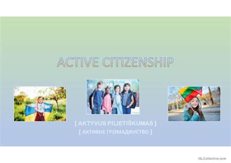 Active Citizenship General Readin English ESL Powerpoints