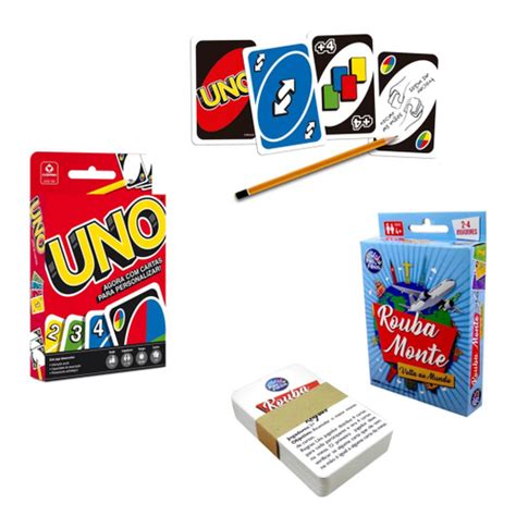 Kit Jogos Jogo De Carta Baralho Uno Jogo De Cartas Rouba Monte No