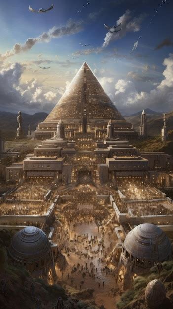 Premium AI Image | Realistic Depiction of an Advanced Ancient Civilization