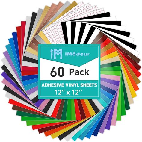 Amazon.com: IModeur 60 Sheets of Permanent Vinyl for Machines - 56