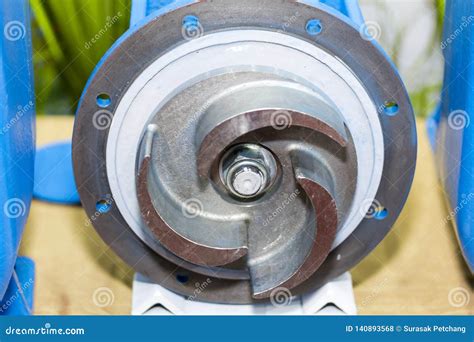 Close Up Semi Open Impeller Of Centrifugal Pump For Industrial Stock