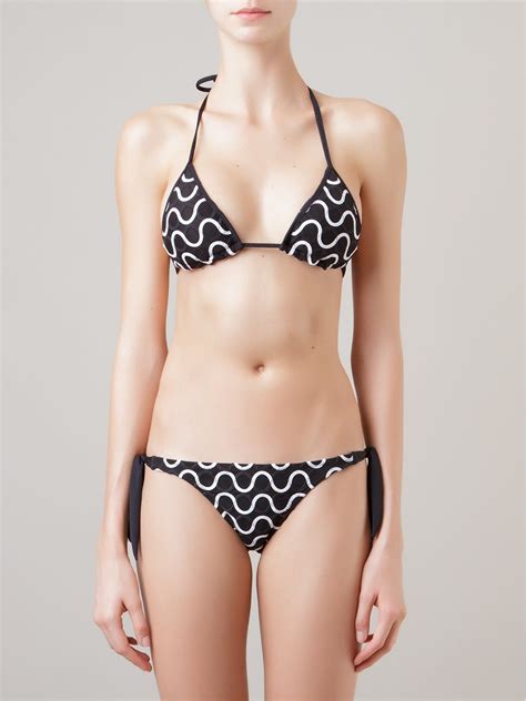 Amir Slama Swirl Pattern Two Piece Bikini Set Farfetch