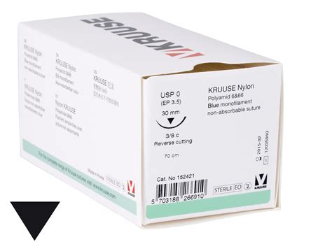 Kruuse Nylon Suture Usp 0 70 Cm Needle 30 Mm Rc