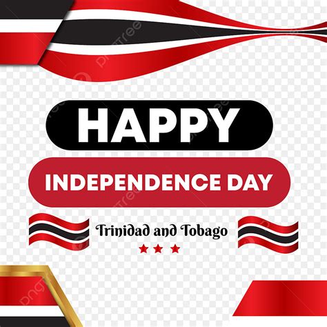 National Flag With Happy Independence Day Trinidad And Tobago Lettering