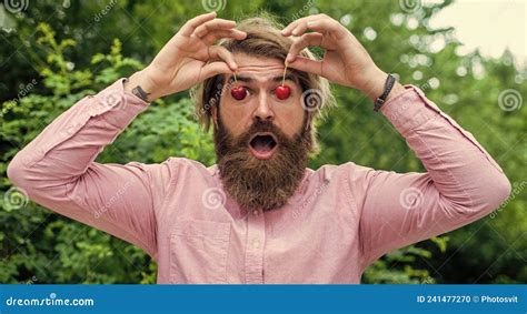 Brutal Hipster Bearded Man Sit At Bar Counter High Calorie Food Cheat