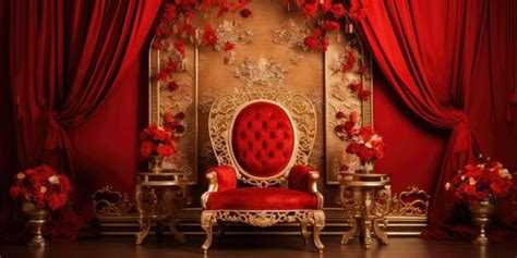 Premium Photo | Chinese Wedding backdrop red and gold theme decoration ...