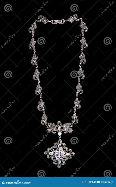 Jewelry on a black stock photo. Image of beauty, fashion - 103214640