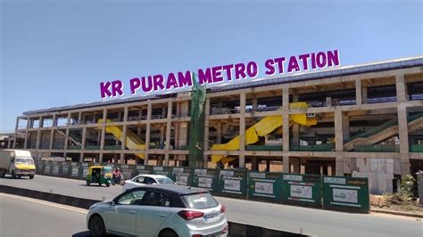 Kr Puram Metro Station Progress Purple Line Namma Metro Youtube