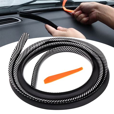 Autoxbert Universal Carbon Fiber Smooth Dust Proof Car Dashboard Gap