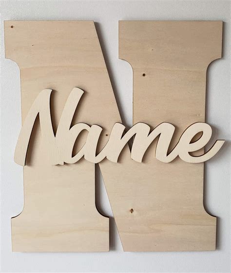 Gewenste Naam Hoofdletter Houten Letter Baby Naam Kinderkamer Deur Muur