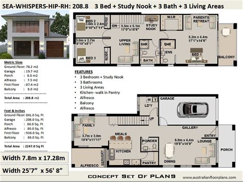 Duplex-townhouse House Plan house Design 208 M2 2247 Sq. Feet Two Story Floor Plans Modern ...