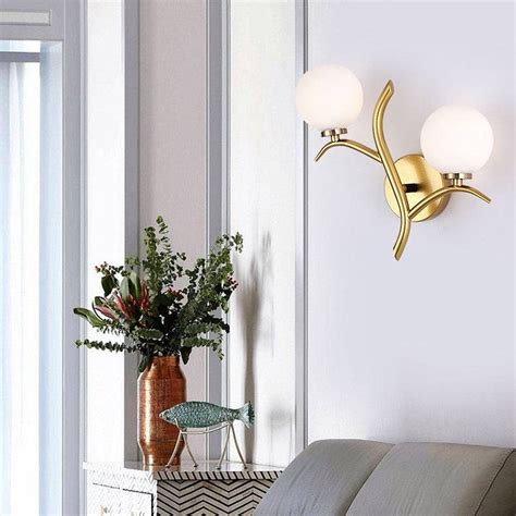 Gold Frosted Glass Ball Wall Light Harold Electricals