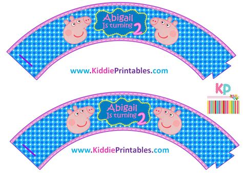 Peppa Pig Cupcake Wrappers Personalized 4 Cup by KiddiePrintables