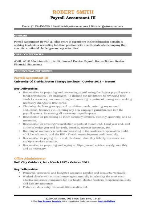 10 Payroll Accountant Resume Samples And Templates For 2025