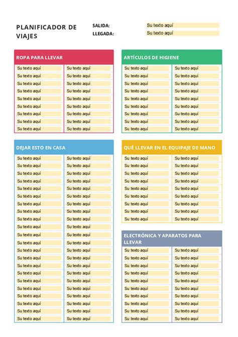 Plantillas De Planificador De Viajes Onlyoffice