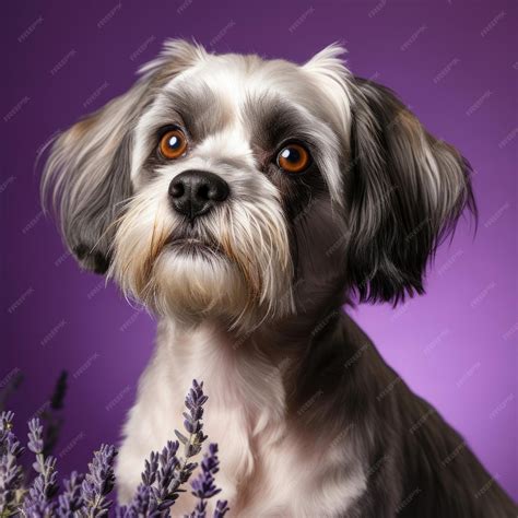 Premium AI Image | Shy Shih Tzu in Lavender Studio