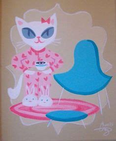 El Cato Ideas Mid Century Cat Cat Art Mid Century Modern Art