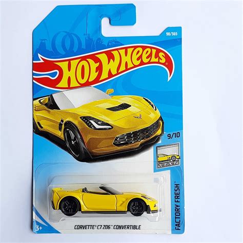 Hot Wheels Corvette C7 Z06 Convertible Factory Fresh Yellow 164 Scale Shopee Malaysia