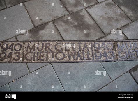 The Warsaw Ghetto Boundary Markers Memorial Plaques And Boundary