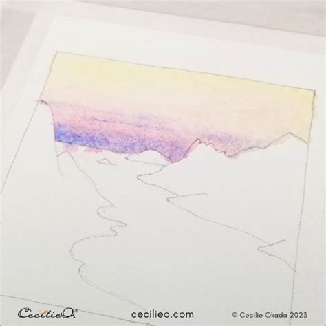 How to Paint a Watercolor Mountain Landscape With Sunrise