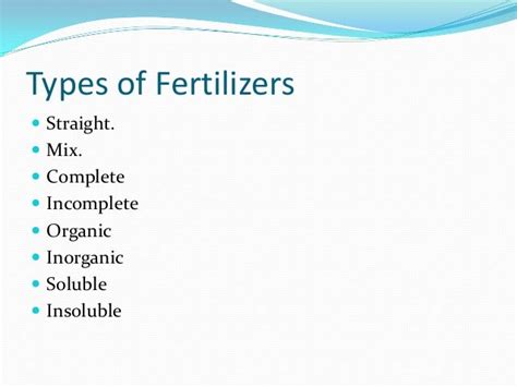 Fertilizer types