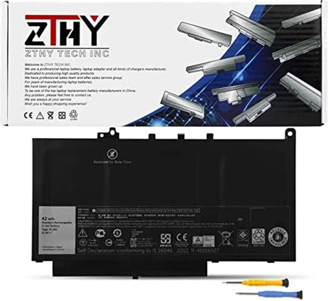 Zthy Cjrc Batterie De Remplacement Pour Ordinateur Portable Dell