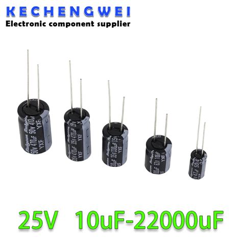 25V Capacitor Eletrolítico de Alumínio 10 47 33 22UF UF UF UF 100UF