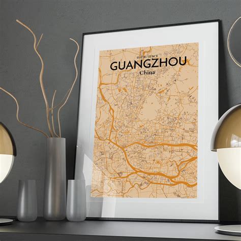 Guangzhou City Map Art Print Wall Decor Ourposter