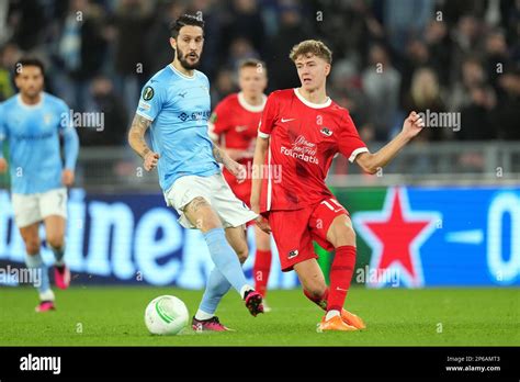 Rome L R Luis Alberto Of Ss Lazio Sven Mijnans Of Az Alkmaar