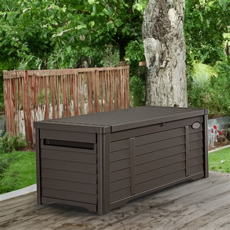 Dextrus 120 Gallon Outdoor Deck Box Lockable Storage For Gardening