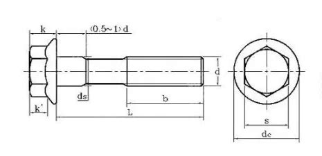 Gb5789 Hex Bolt Galvanized Carbon Steel 10 9s Outer Hexagon Flange Face