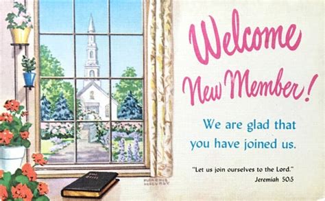 Welcome New Member Vintage Church Postcards / Set of 4 Unused from ...